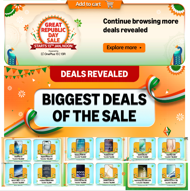 Image of The Amazon Great Republic Day Sale starts at midnight for Prime Members.