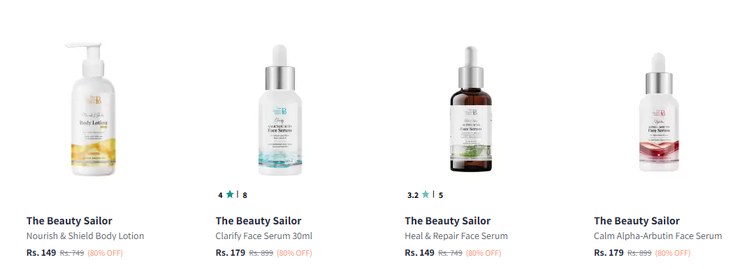 Image of The Beauty Sailor Minimum Products 80% Discount