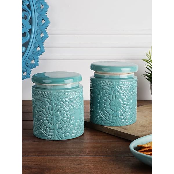 Image of The Decor Handcrafted Ceramic Kitchen Canister 1000 ml 