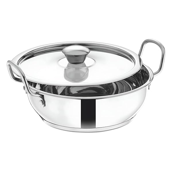 Image of The Indian Aura Stainless Steel Kadhai (1.5L, Induction Base)