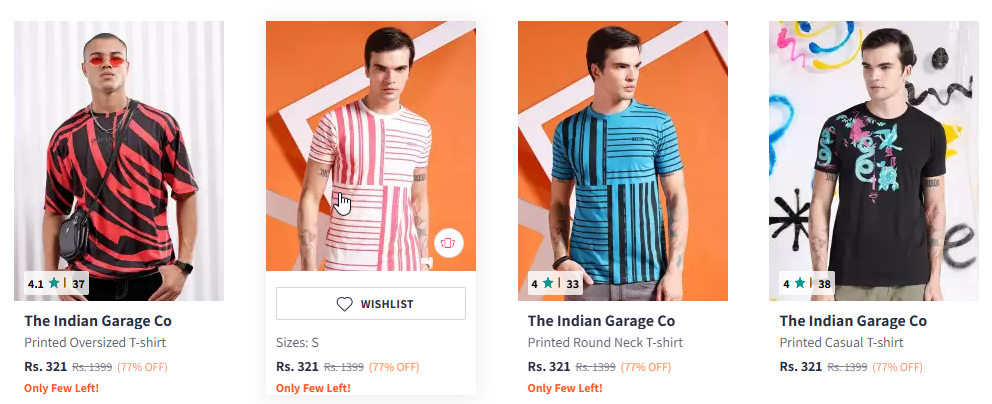 Image of The Indian Garage Co Abstract Oversized T-shirt Starting Price @ ₹321