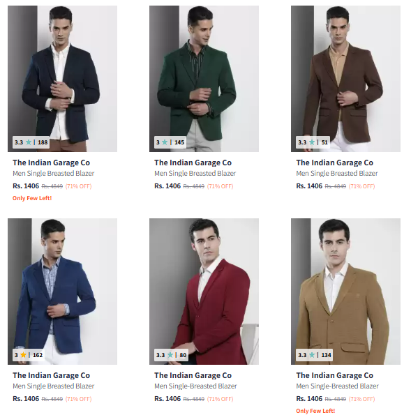 Image of The Indian Garage Co Brand Men's Blazer @ Flat 71% Discount