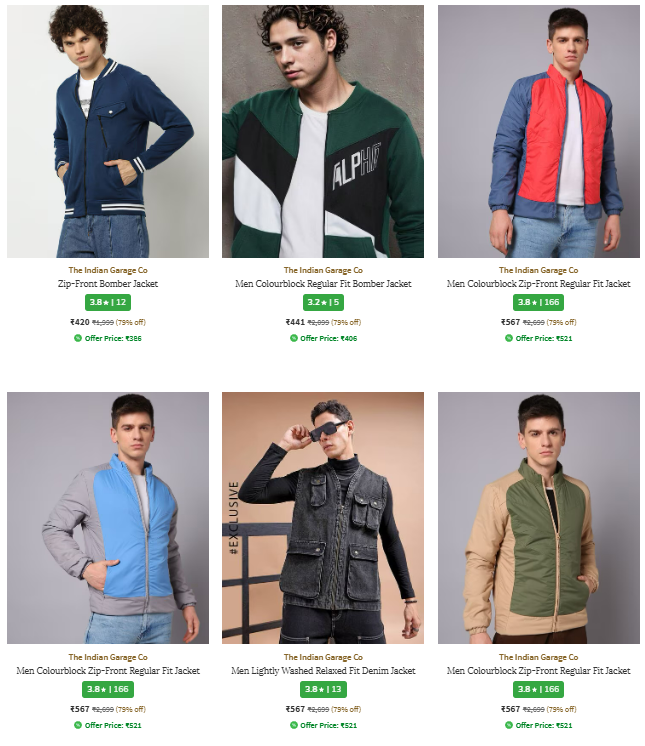 Image of The Indian Garage Co Brand Men's Jacket @ Flat 79% Discount