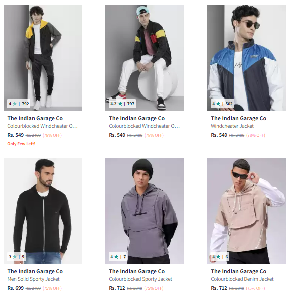 Image of The Indian Garage Co Brand Men's Jacket @ Minimum 70% Discount