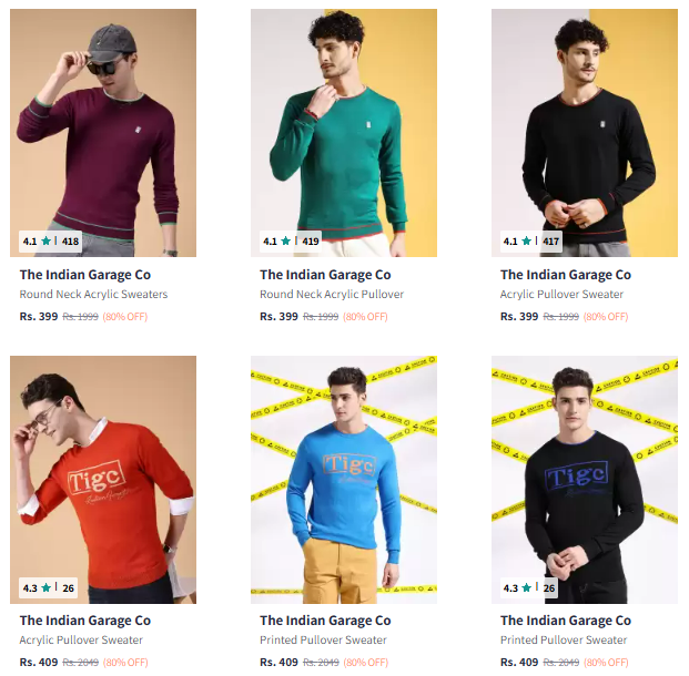 Image of The Indian Garage Co. Brand Men's Sweater @ Flat 80% Discount