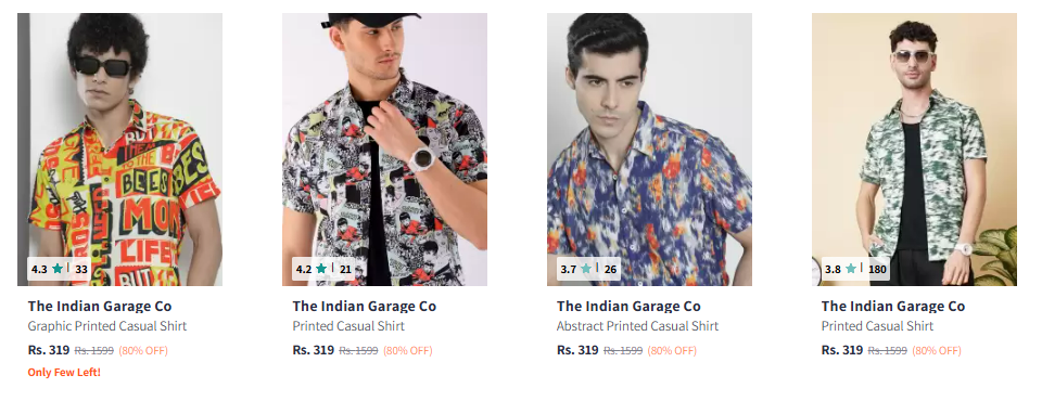 Image of The Indian Garage Co. Clothing MEN,s Shirt Minimum 80% Discount
