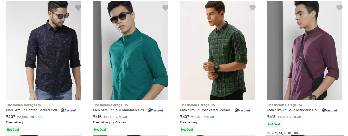 Image of The Indian Garage Co. Men Shirt minimum 76% Discount