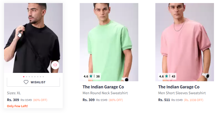 Image of The Indian Garage Co Men Solid Sweatshirt Starting Price @ ₹309