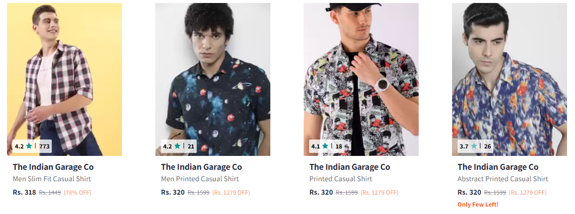 Image of The Indian Garage Co Men's Casual Shirt Starting Price @ ₹318