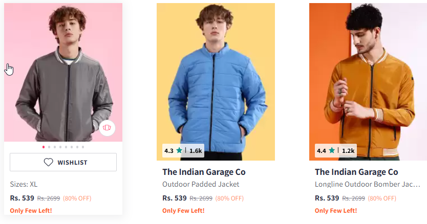 Image of The Indian Garage Co Men's Jacket Starting Price @ ₹539