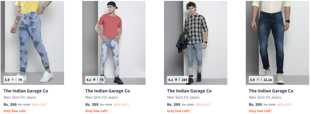 Image of The Indian Garage Co Men's Jeans Starting at ₹399