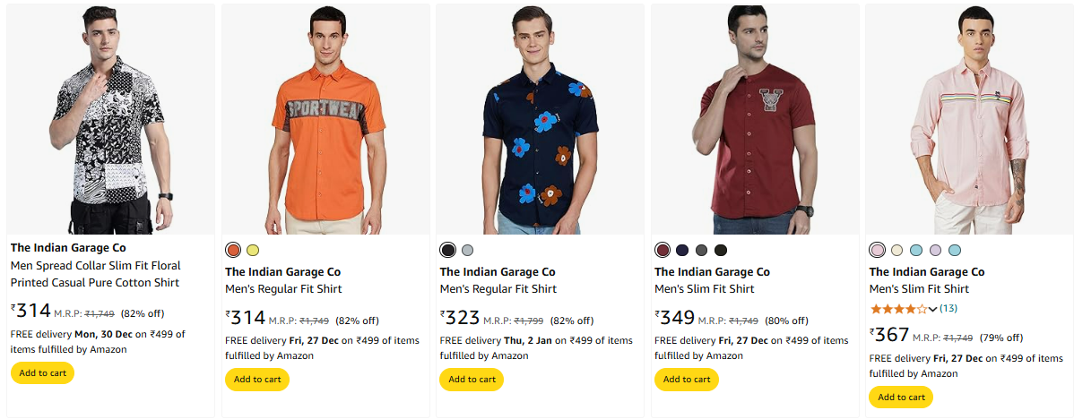 Image of The Indian Garage Co Men's Shirt min. 72-82% Discount