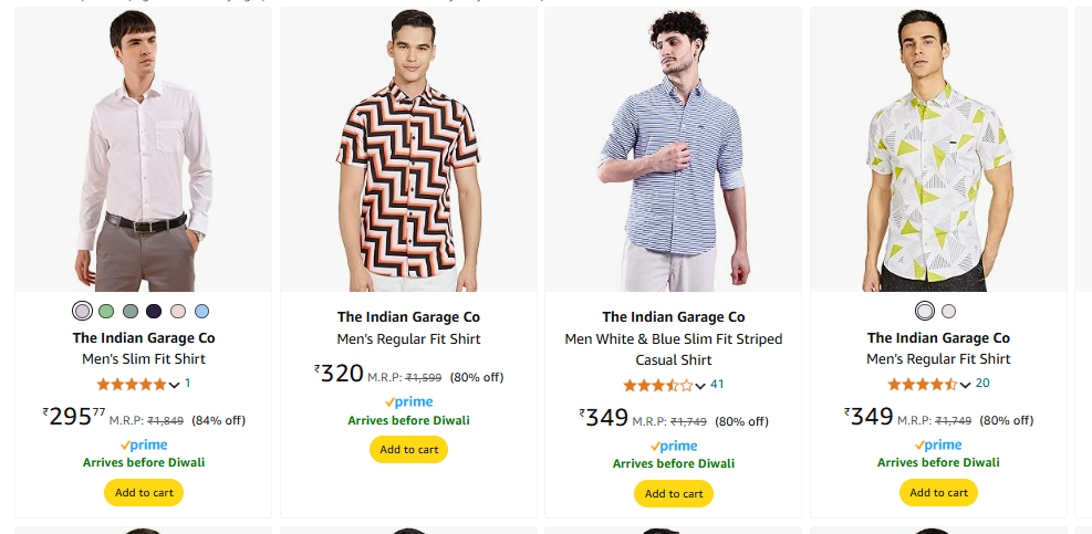 Image of The Indian Garage Co Men's Slim Fit Shirt Starts @ ₹295