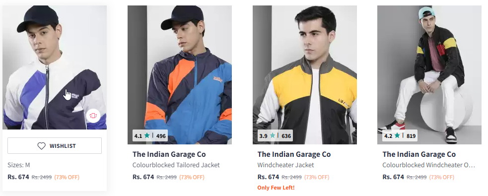 Image of The Indian Garage Co Men's Striped Windcheater Jacket Starting Price @ ₹674