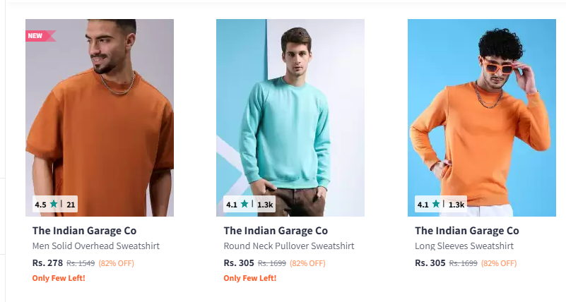 Image of The Indian Garage Co. Mens Sweatshirts Minimum 80% Discount