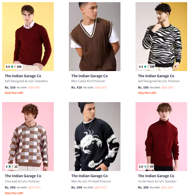 Image of The Indian Garage Co Sweaters @ Flat 80% Discount