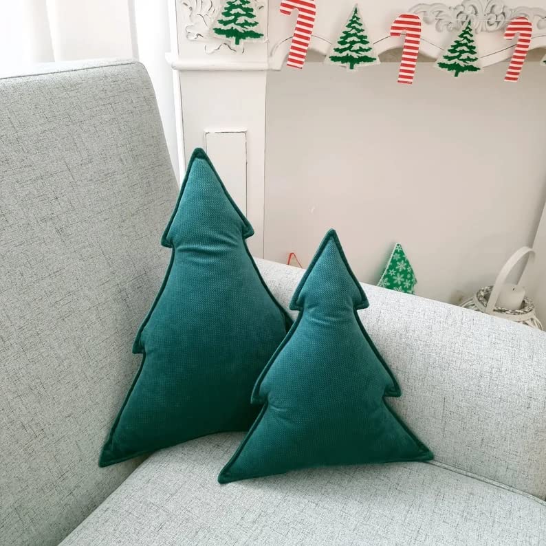 Image of The Purple Tree Christmas Tree Shape Cushion PO2