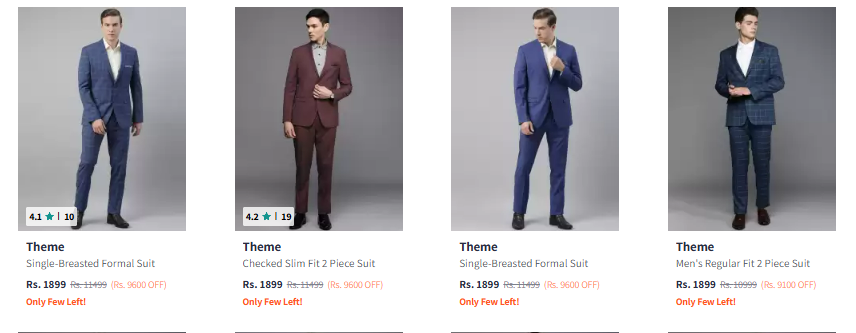 Image of Theme Men 2 Piece Checked Suit Starting @ ₹1899