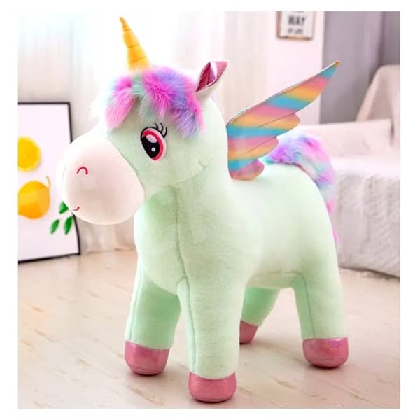 Image of Tickles Soft Stuffed Plush Fantastic Horse Animal Toy for Kids Room (Size: 25 cm Color: Green)