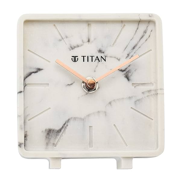 Image of Titan Contemporary Marble Texture Table Clock