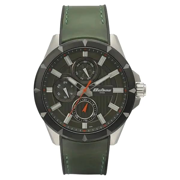 Image of Titan Silicone Analog Black Dial Green Strap Men's Watch-