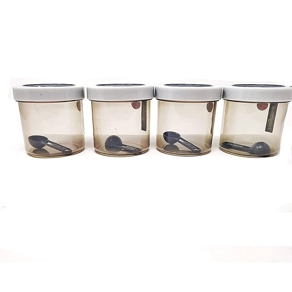 Image of Titox Airtight Plastic Jar (250ml, set of 4)