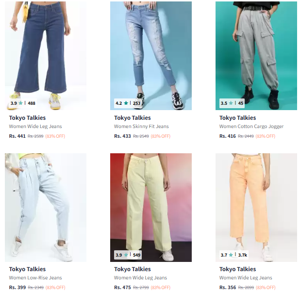 Image of Tokyo Talkies Brand Women's Jeans @ Minimum 80% Discount