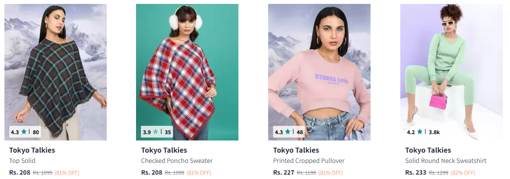 Image of Tokyo Talkies Cotton Flannel Checked Top at Minimum 80% Discount 