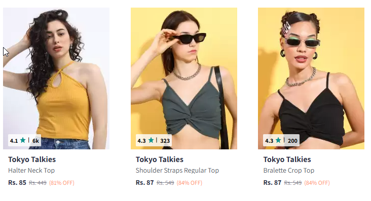 Image of Tokyo Talkies Halter Neck Top Starting Price @₹62 