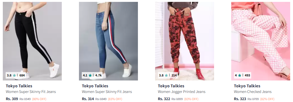 Image of Tokyo Talkies Women's Jeans & Joggers at Minimum 80% Discount 