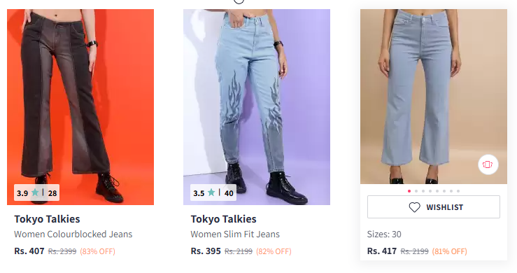 Image of Tokyo Talkies Women's Jeans Minimum 80% Discount 