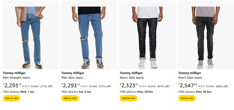 Image of Tommy Hilfiger Men's Jeans minimum 70% Discount