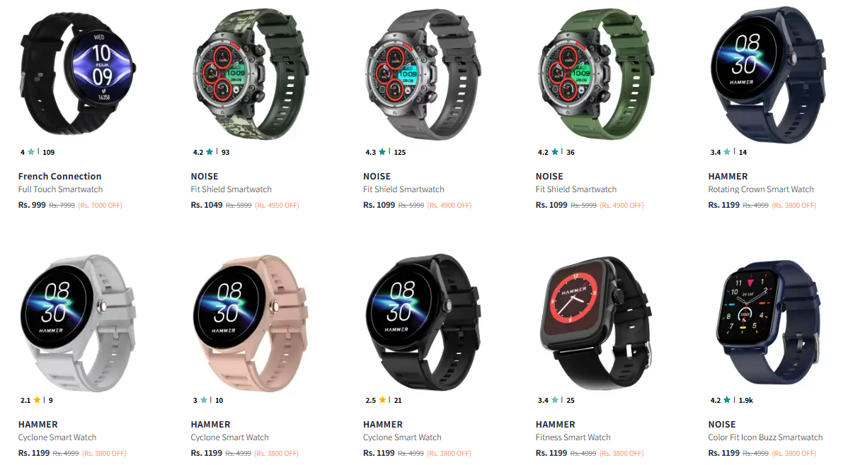 Image of Top Brands Smartwatch Starting At ₹999