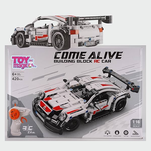 Image of ToyMagic 2-in-1 Building Blocks RC Car 420pcs