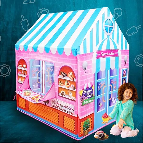 Image of ToyMagic PlayTent Candy House|Roleplay Tent for Kids|Jumbo Size Playhouse with Window|