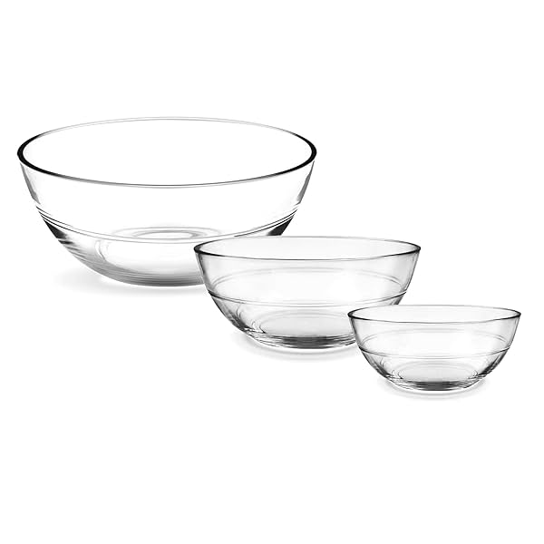 Image of Treo by Milton Glass Serving and Mixing Bowl Jelo Set of 3