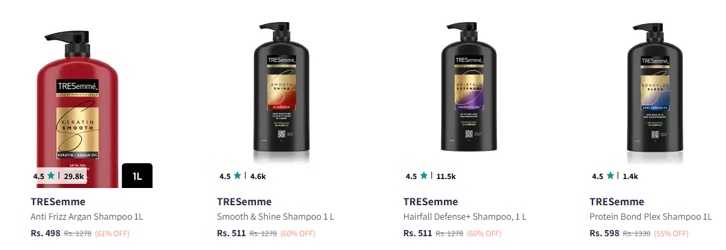 Image of Tresemme Shampoo up to 61% Discount