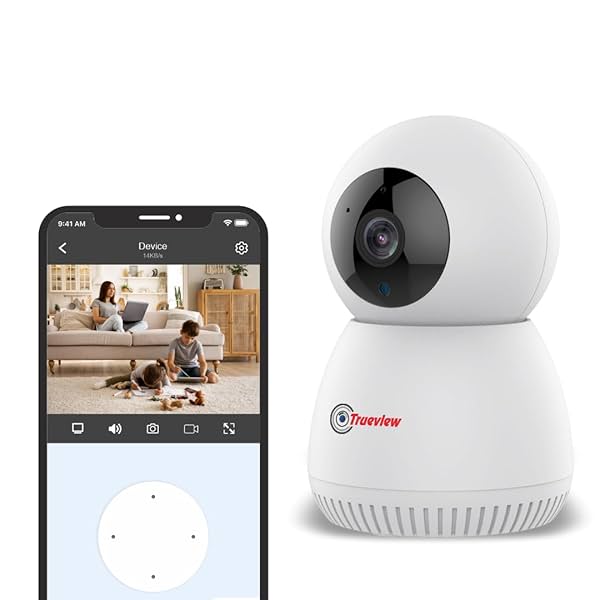 Image of Trueview 2MP Smart CCTV Wi-fi Home Security Camera with Pan Tilt 360° View, 2 Way Talk