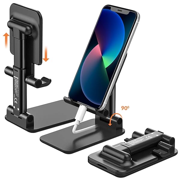 Image of Tukzer Tabletop Fully Foldable Desktop Tablet Mobile Stand Holder 