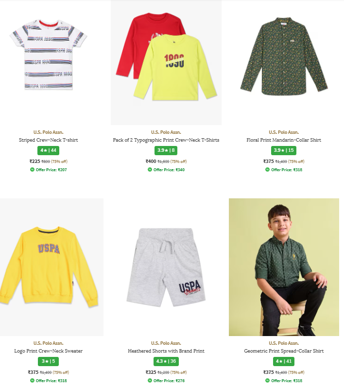 Image of U S Polo Assn. Brand Boy's Clothing Up to 75% Discount