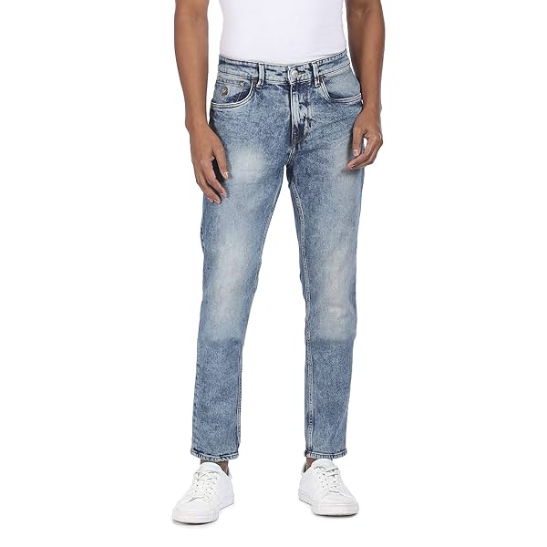 Image of U.S. Polo Assn. Men's Slim Jeans (UDJEN0065_Blue_30)