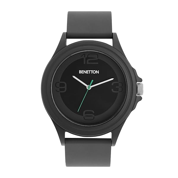 Image of UNITED COLORS OF BENETTON Men Black Round Resin Dial Analogue Watch- UWUCG0308