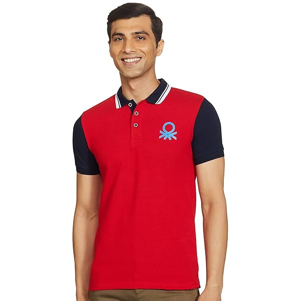 Image of UNITED COLORS OF BENETTON Men's Solid Regular Fit Polo Shirt