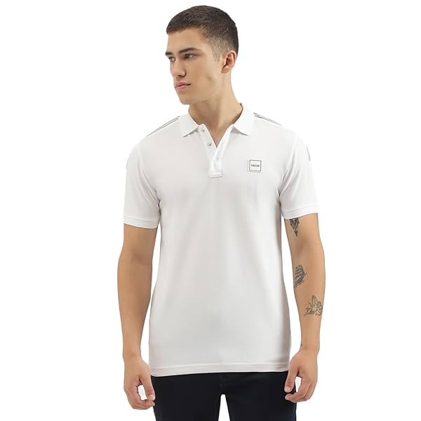 Image of UNITED COLORS OF BENETTON Regular Fit Polo Neck Solid T-Shirts