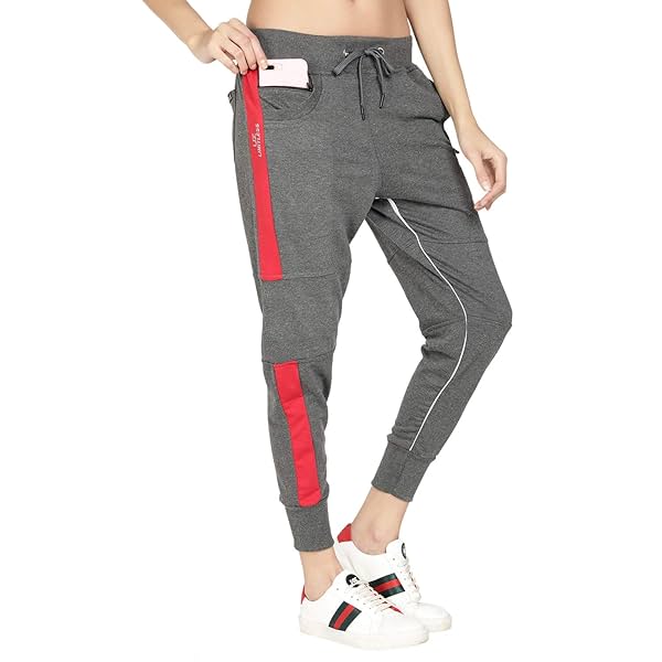 Image of UZARUS Cotton Slim Fit Joggers Track Pants with 2 Zippered Pockets