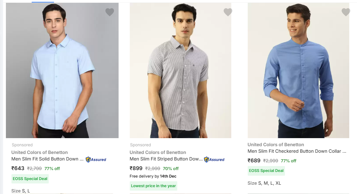 Image of United Colors Of Benetton Casual Shirts Min. 70% Discount