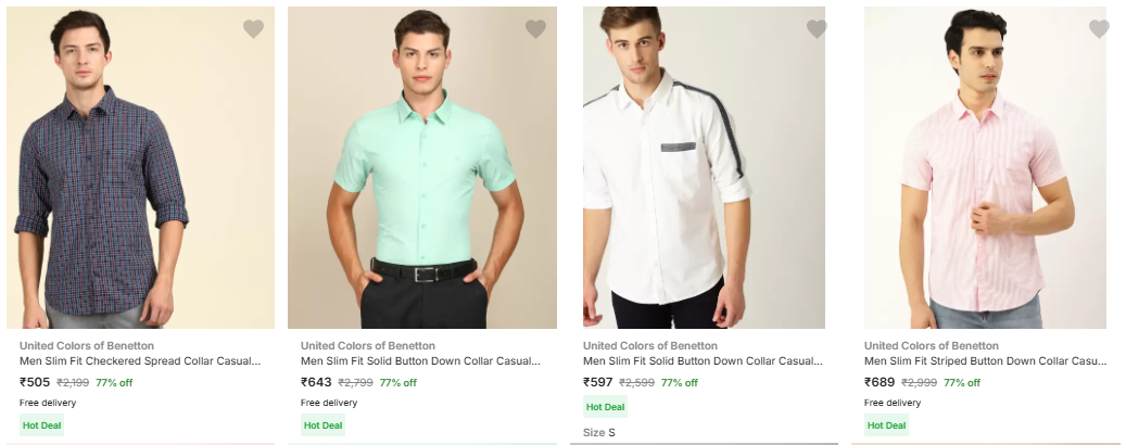 Image of United Colors of Benetton Men Casual Shirt minimum 77% Discount