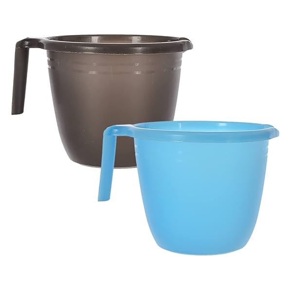 Image of Urbane Home Plastic Bathroom Mug 1 Litre Pack of 2