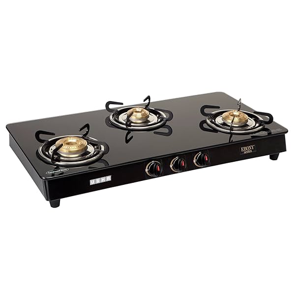 Image of Usha EB GS3 001 Cooktop Ebony 3 Burner