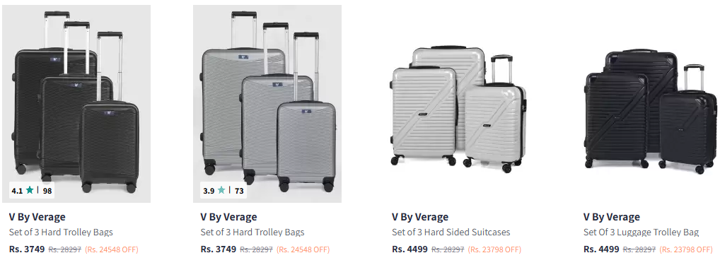 Image of V By Verage Set of 3 Firestone Trolley Bags Starting at ₹3749